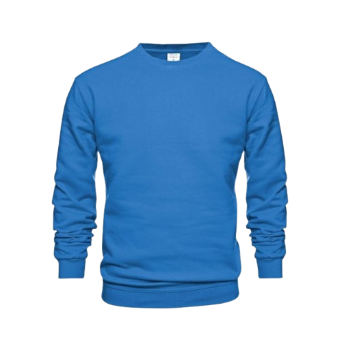bisiklet yaka mavi sweatshirt